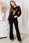 Heimish Full Size Sequin Reindeer Graphic Plaid Top
