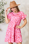 Double Take Short Flounce Sleeve Tiered Dress