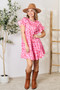 Double Take Short Flounce Sleeve Tiered Dress