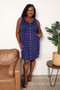 Double Take Button Front Empire Waist Sleeveless Slit Magic Dress