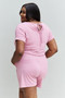 Zenana Chilled Out Full Size Short Sleeve Romper in Light Carnation Pink