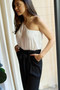 Dress Day Marvelous in Manhattan One-Shoulder Jumpsuit in White/Black