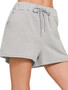 Zenana Fleece Drawstring Short Pants With Pockets