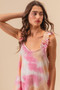 BiBi Tie Dye Printed Textured Woven with Ruffled