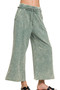 Zenana Washed French Terry Palazzo With Pockets