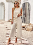 Fashion Set Women'S Summer Chic Sleeveless Top Cropped Pants Two Piece Set