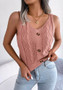 summer Casual V-neck button twist top Holidays Knitting shirt