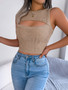 Women Sexy Cutout Sleeveless Crop Top