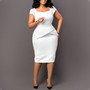 Women Short SleevesSolid office Bodycon Dress