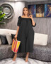 Women'S Loose Off Shoulder Casual Wide Leg Jumpsuit