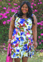 Printed Vintage Plus Plus Size Chic Dress