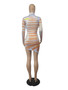 Women'S Round Neck Long Sleeve Print Tight Fitting Bodycon Dress