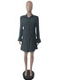 Spring/Summer Jacket Shirt Dress Bell Bottom Sleeve Jacket Shirt Dress Set