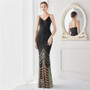 Long Sequins Plus Plus Size Performance Formal Party Evening Dress