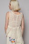 POL Embroidered Detail V-Neck Eyelet Peplum Tank