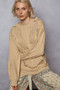 POL Round Neck French Terry Sweatshirt with Cutout Detail