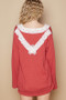 POL Lace Flower Patch Long Sleeve T-Shirt