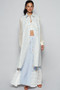 POL Printed Lace Longline Shacket with Back Open Zipper