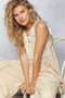 POL Lace Detail Keyhole Tank Top with Crochet Trim