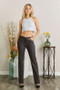 Mittoshop Full Size Solid Color Pants with Pocket Plus Size