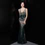 Plus Size Women Sequined Formal Party Maxi Evening Dress