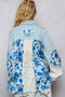 POL Floral Patchwork Denim Shirt with Lace Trim Details