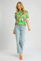 Umgee Retro Floral Puff Sleeve Top