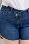 Judy Blue Plus Size High Waist Criss-Cross Waistband Denim Shorts