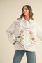 MABLE Floral Multi Color Embroidered Quilted Jacket