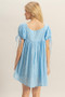 HYFVE High-Low Eyelet Square Neck Short Sleeve Blouse
