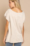 POL Peace Sign Studded V-Neck T-Shirt