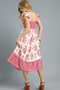 Umgee Printed Smocked Midi Dress with Ruffle Details