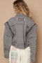 POL Cropped Denim Jacket with Functional Zipper Detail