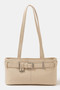 Fame Belt Strap Textured Faux Leather Shoulder Bag