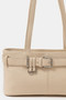 Fame Belt Strap Textured Faux Leather Shoulder Bag