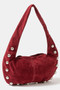 Fame Metallic Sphere Studded Soft Hobo Shoulder Bag