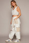 POL Crochet Patch Distressed Washed Jeans