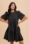 Annie Wear Mineral Washed Round Neck Short Sleeve Denim Dress