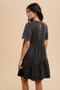 Annie Wear Mineral Washed Round Neck Short Sleeve Denim Dress