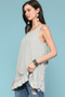 Sleeveless Back Lace Ruffle Detail Tank Top​​