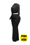 Plus Size Shirring Detailed Top & Long Skirt Set​