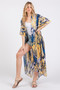 Boho Print Open Front Long Kimono​