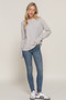 Long Slv Mock Neck Raised Seam Sweater​