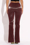 Velvet Pu Flared Pants​