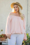 Off Shoulder Long Bubble Sleeve Solid Top​​​​
