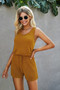 Crewneck Sleeveless Drawstring Loose Romper