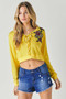 Floral Embroidered Cropped Sweatshirt​