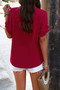 V Neck Ruffle Sleeve Flowy Loose Shirt