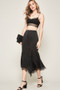 A Solid Woven Midi Skirt​