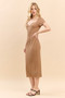 Sweet Heart Neck Bubble Rib Short Sleeve Dress